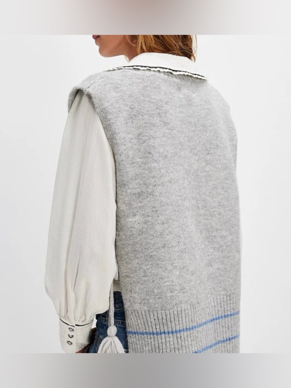 NWOT - FREE PEOPLE All Star Stripe Poncho/Vest - One Size Fits Most - Picture 12 of 13